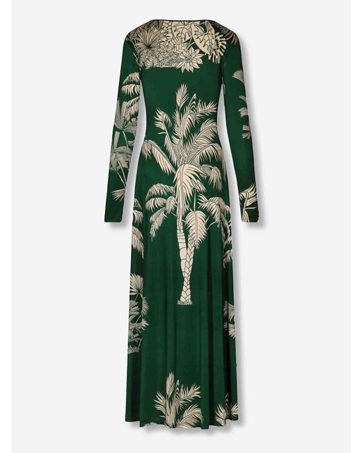 Johanna Ortiz Green Long Sleeve Dress