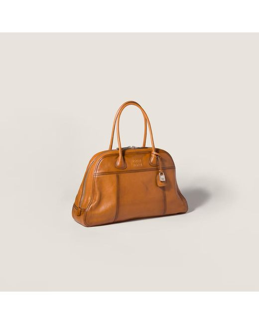 Miu Miu Brown Vivant Top Handle Shoulder Bag