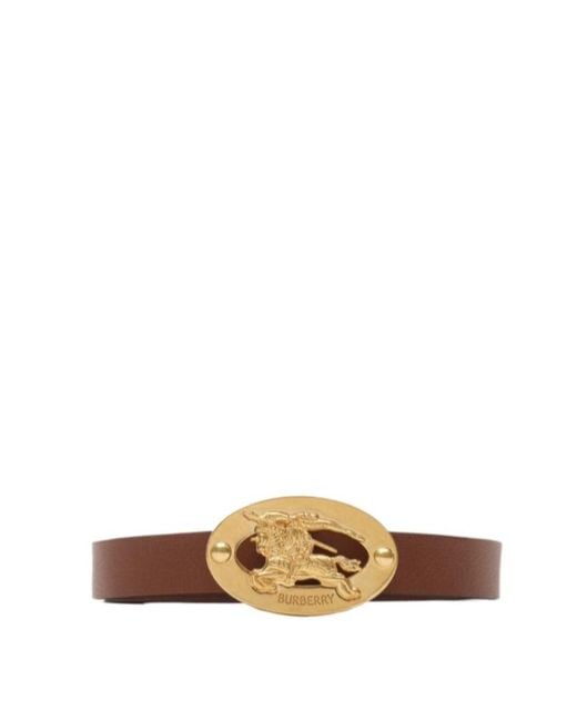 Burberry White Thin Reversible Check Oval Belt