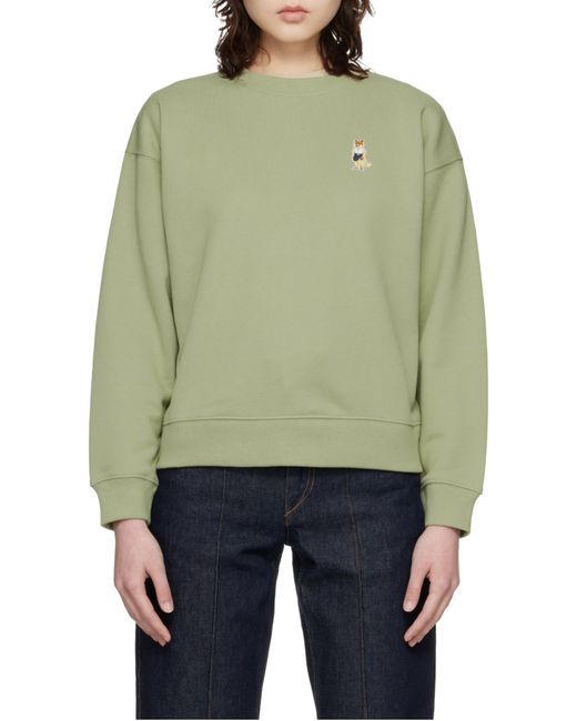 Maison Kitsuné Green Maison Kitsuné Dressed Fox Logo Sweatshirt