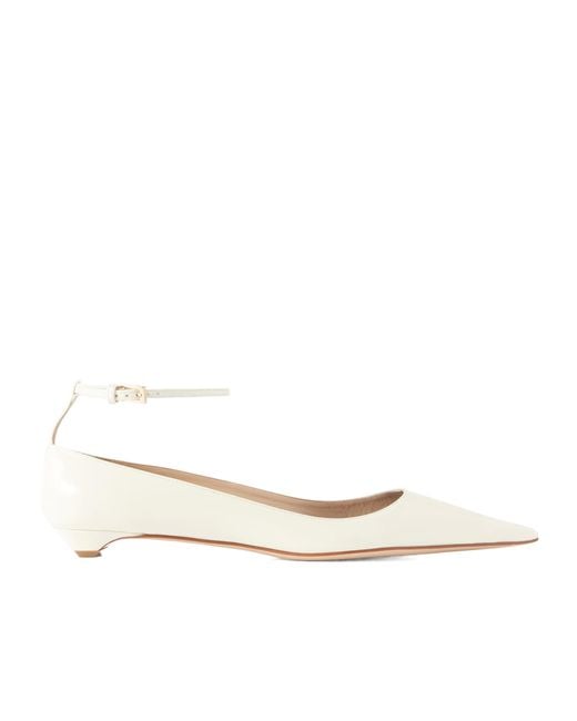 Tom Ford Natural Patent-Leather Point-Toe Ballet Flats