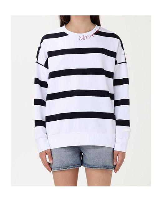 EA7 White Crew-Neck Sweatshirt