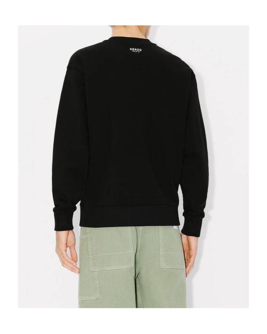 KENZO Black Lucky Tiger Embroidered Crewneck Sweatshirt for men
