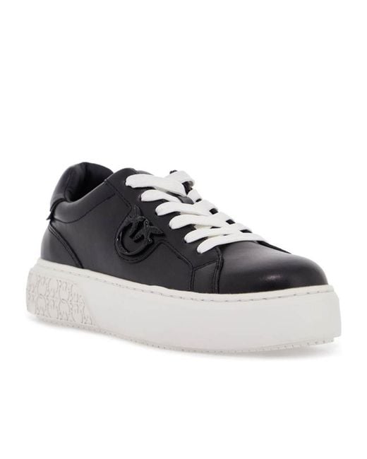 Pinko Black Logo Patch Platform Sneakers