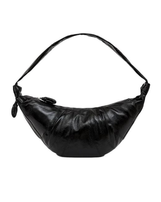 Lemaire Black Large Croissant Leather Bag
