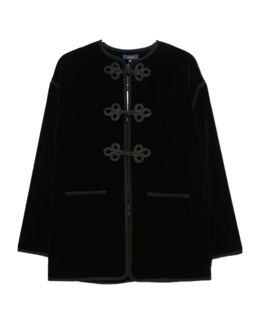 Soeur Black Lutetia Frog-Fastening Coat