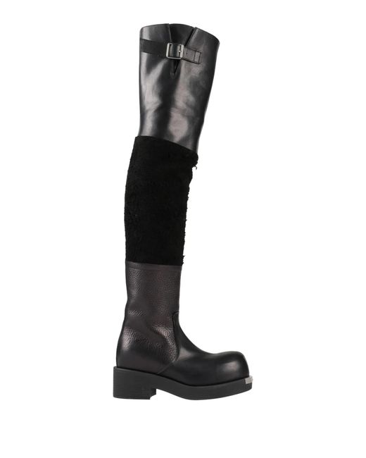 MM6 by Maison Margiela White Solid Color Glossy Platform Boots