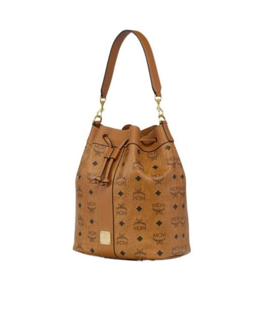 MCM Brown Dessau Monogram Bucket Bag