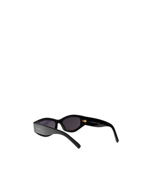 Givenchy White Logo-Print Oval-Frame Sunglasses