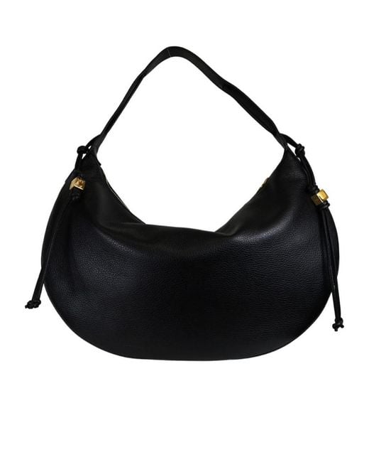 Coccinelle Black Grained Leather Tote Bag