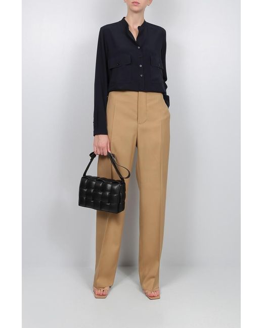 Bottega Veneta Natural High-Waisted Tailored Trousers