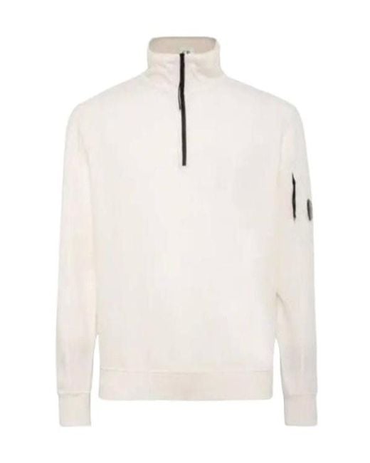 C P Company White Long-Sleeve Sweatshirt for men