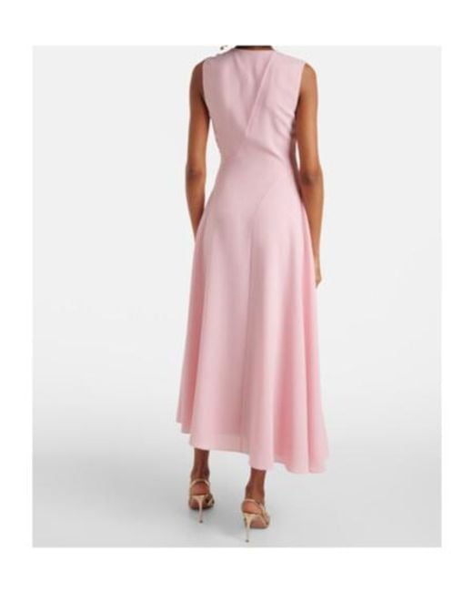 Roksanda Pink Miral Asymmetric Satin Midi Dress