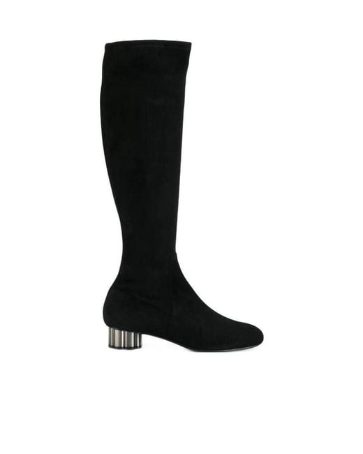 Ferragamo Black Razzoli Knee Boots