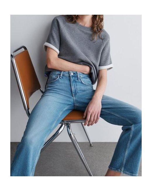 Rag & Bone Blue Faded Straight-Leg Jeans