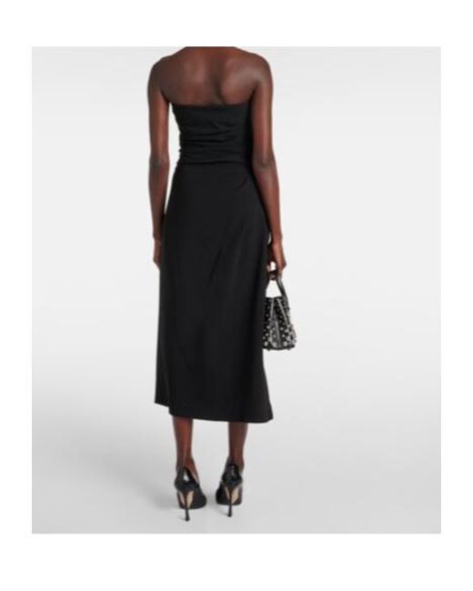 Proenza Schouler Black Strapless Midi Dress