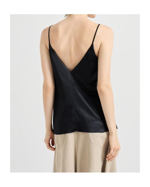 Brunello Cucinelli Black V-Neck Sleeveless Top
