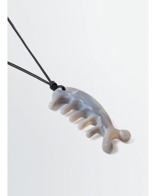Lemaire White Beluga Gua Sha Necklace for men