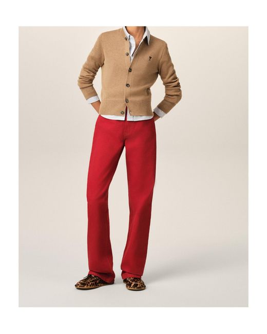 AMI Natural Ami De Coeur Crewneck Cardigan
