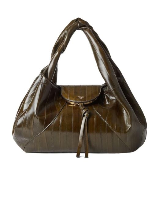 Fendi Women's Brown Inlaid Hagfish Leather Bag