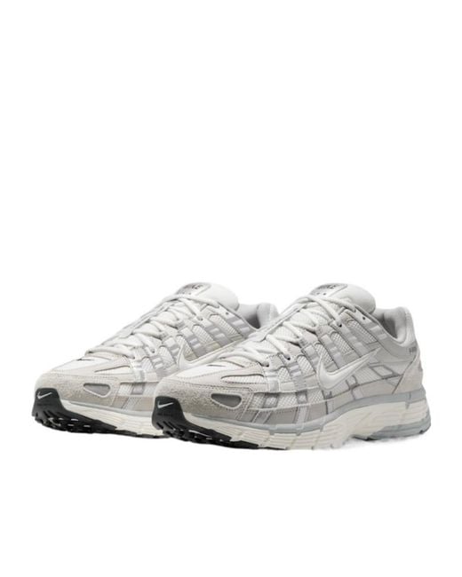 Nike White P 6000 Mesh Running Shoes for men
