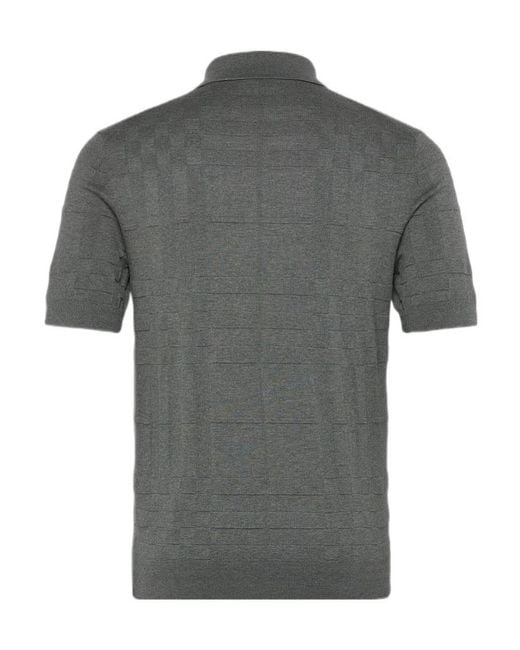 Burberry Gray Check Cotton Polo Shirt for men