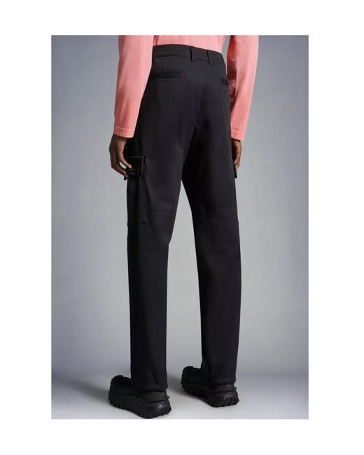 Moncler Black Stretch Gabardine Cargo Trousers for men