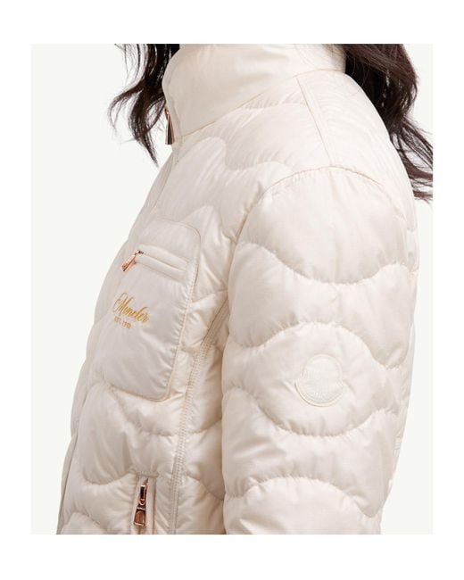 Moncler White Tegea Wave-Quilted Short Down Jacket