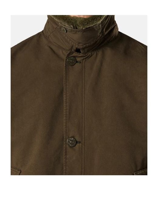 Stone Island Brown Padded Coach Jacket With Detachable Collar And Anti-Drop for men