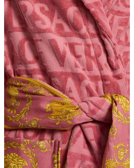 Versace Red Long-Sleeved Bathrobe