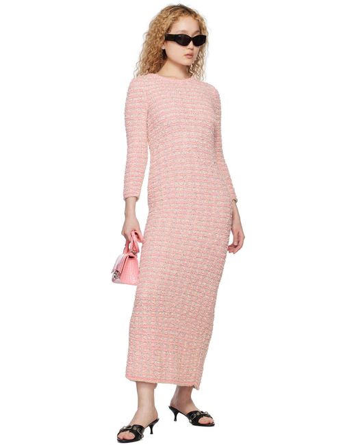 Balenciaga Pink Hourglass Xs Logo Plaque Tote Bag