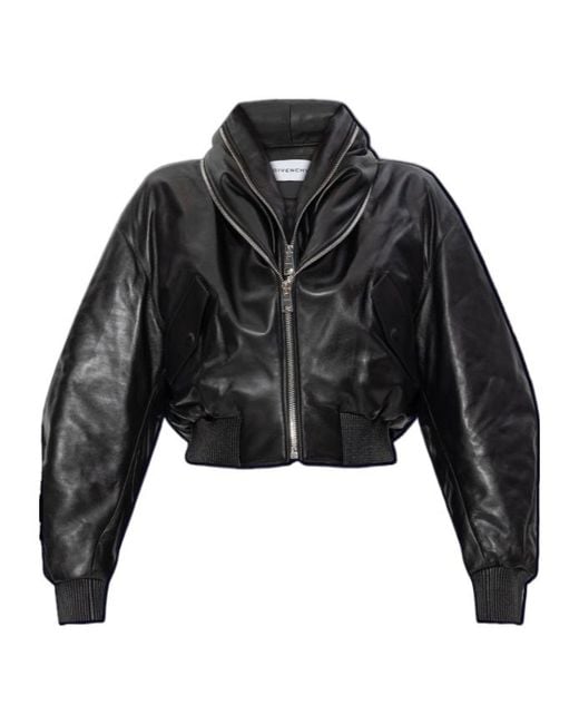 Givenchy Black Shawl Collar Zip-Up Bomber Jacket