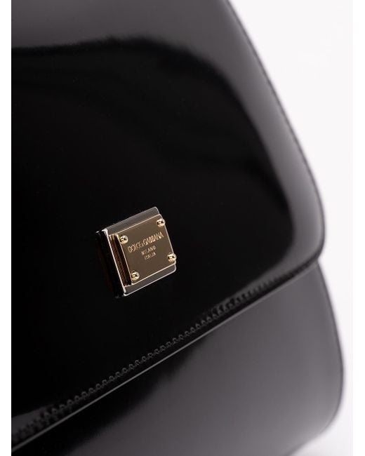 Dolce & Gabbana Black Logo-Plaque Small Sicily Bag