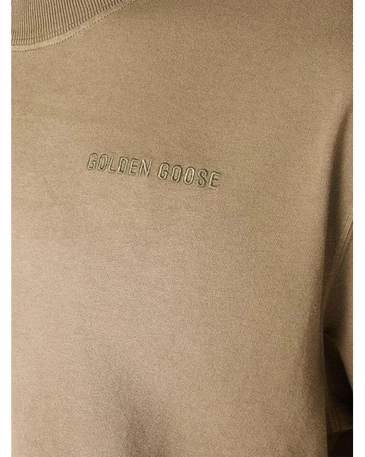 Golden Goose Deluxe Brand Natural Logo Embroidered Crewneck T-Shirt for men