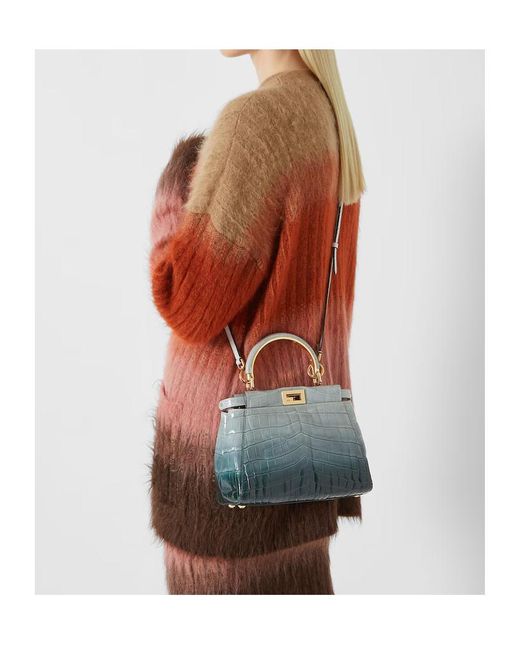 Fendi Blue Gradient Crocodile Bag