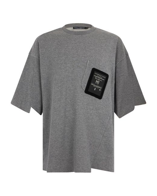 Dolce & Gabbana Gray Oversize T-Shirt for men