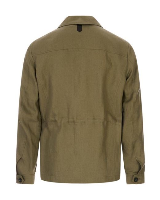 Canali Green Button-Up Jacket for men
