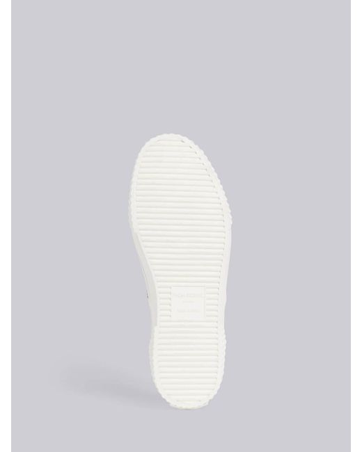Thom Browne White Heritage Panelled Sneakers