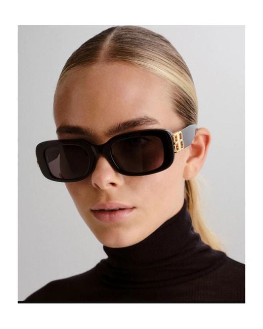 Balenciaga Black Eyewear Rectangular Frame Sunglasses