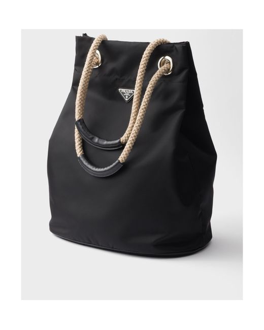 Prada Black Mariner Medium Re-Nylon Tote Bag for men