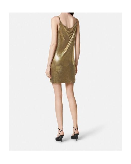 Versace Green Sequin Embellished Strappy Mini Dress