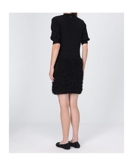 Twinset Black Puff-Sleeve Mini Dress