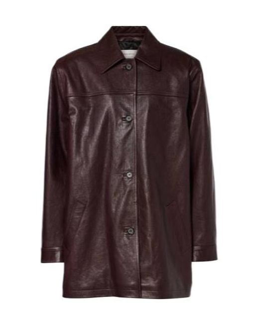 Magda Butrym Brown Oversized Leather Jacket