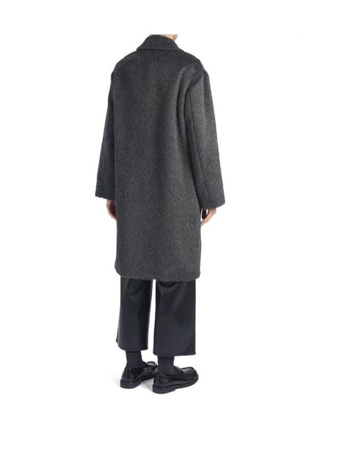 Max Mara Black 'S Agave Button-Up Coat