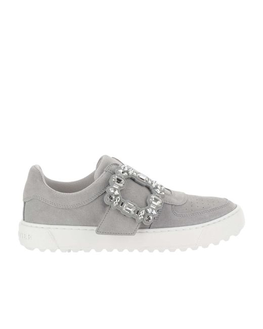 Roger Vivier Gray Round Head Low-Cut Casual Shoes