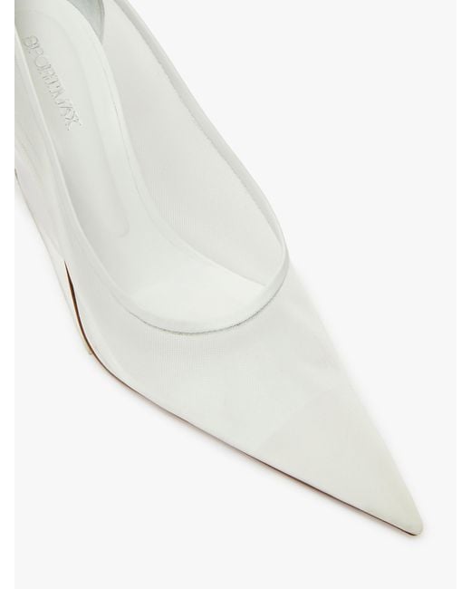 Sportmax White 90Mm Leather Wedge Platforms