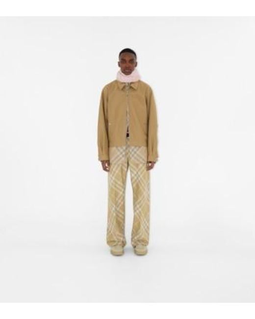 Burberry Pink Check-Printed Frayed-Edge Scarf for men