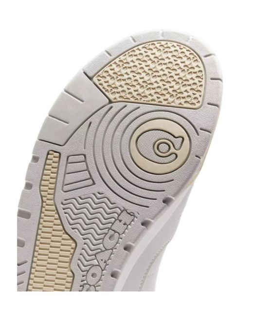 COACH White Logo-Patch Sneakers