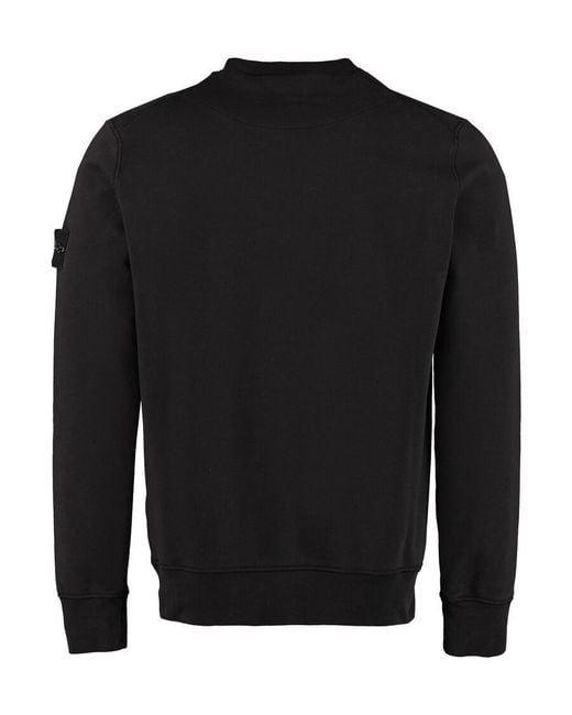 Stone Island Black Logo Patch Crewneck Sweatshirt for men