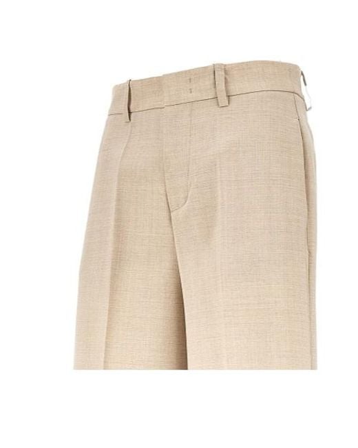 P.A.R.O.S.H. Natural Wool-Blend Straight Trousers